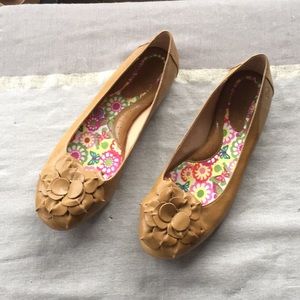 Born "Annelie" Mustard Yellow Leather Ballet Flats